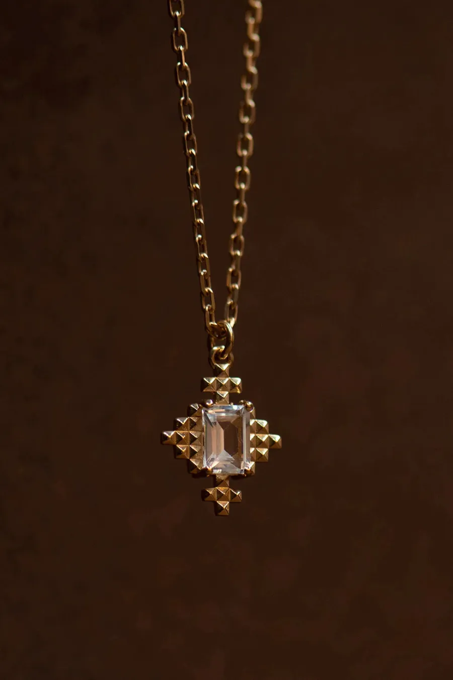 Reya Necklace Gold With White Topaz