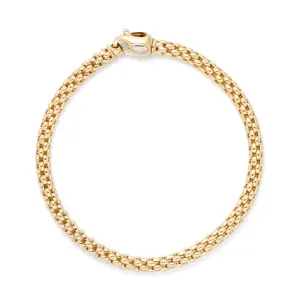 Rich 14K Yellow Gold 7.75" Popcorn Link Bracelet