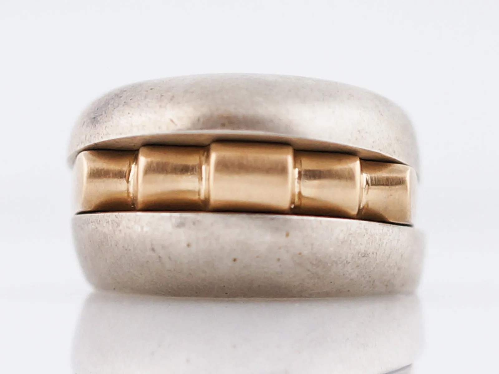Right Hand Ring Modern Combo in Sterling Silver & 14k Yellow Gold