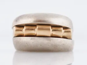 Right Hand Ring Modern Combo in Sterling Silver & 14k Yellow Gold