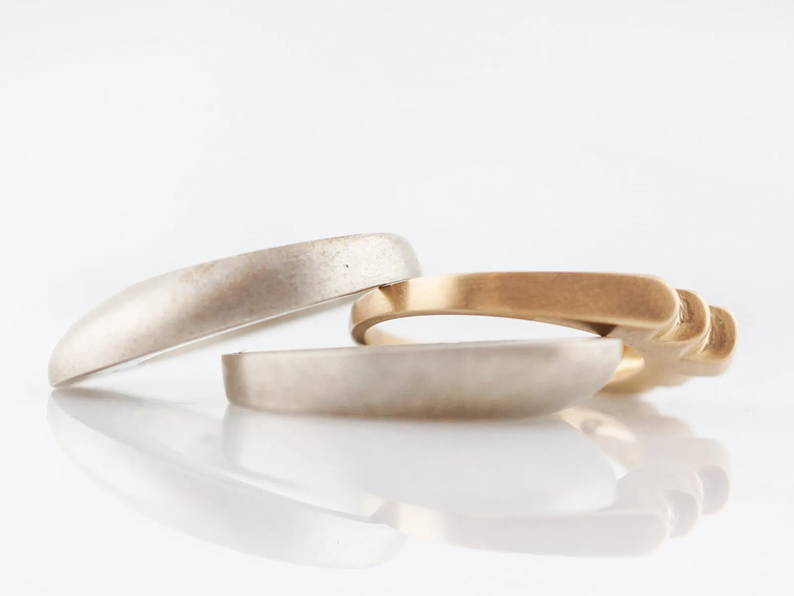 Right Hand Ring Modern Combo in Sterling Silver & 14k Yellow Gold