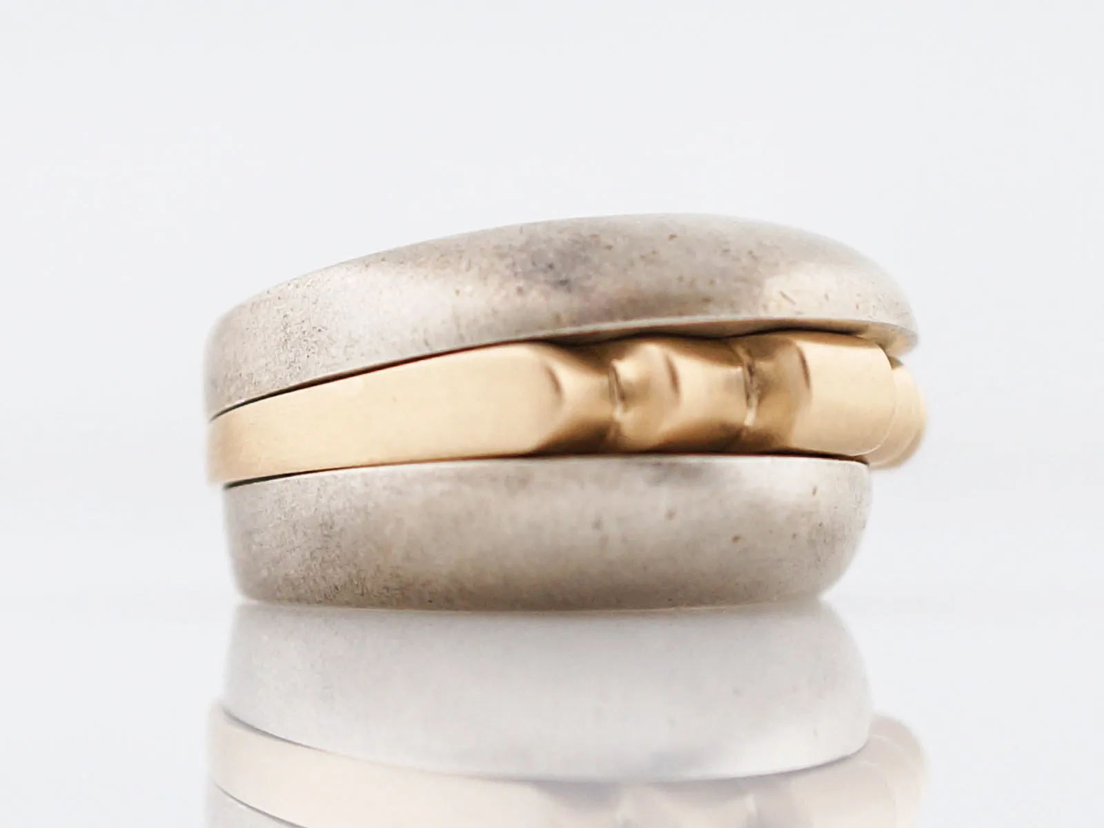 Right Hand Ring Modern Combo in Sterling Silver & 14k Yellow Gold