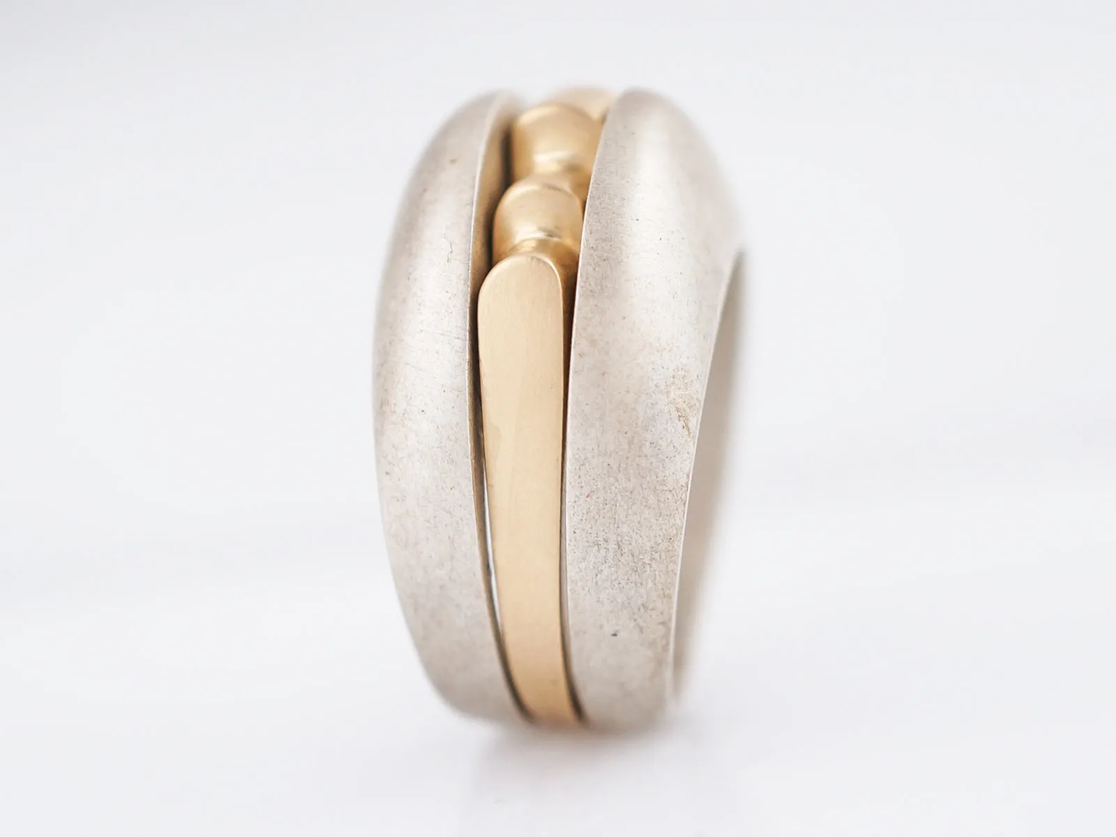 Right Hand Ring Modern Combo in Sterling Silver & 14k Yellow Gold