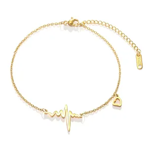 Romantic Double Hearts Bracelet in 18K Gold Plated Steel