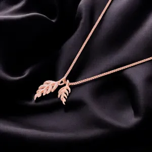 Rose Gold Sterling Silver Dual Leaf Pendant Necklace | SKU : 0021174148, 0021174155, 0021174162, 0021174179