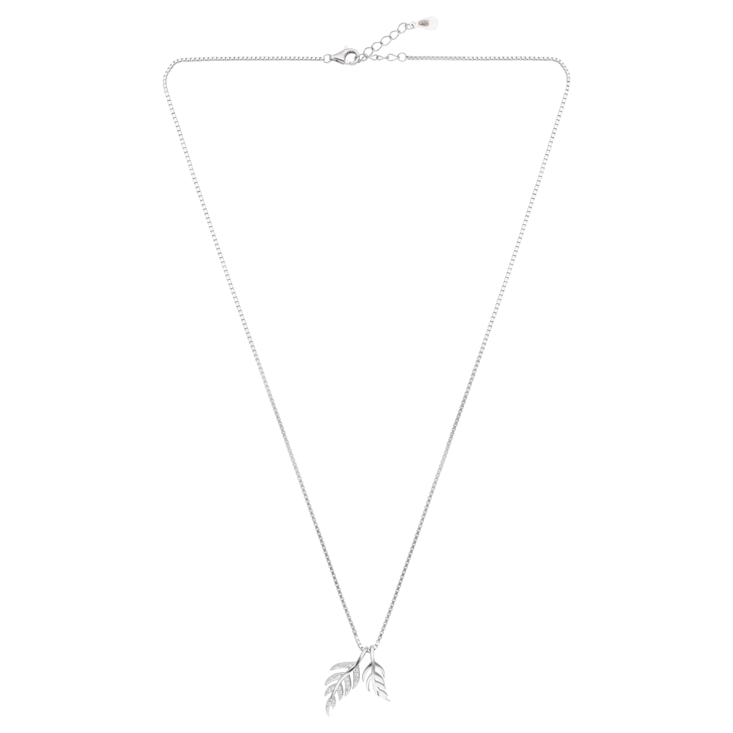 Rose Gold Sterling Silver Dual Leaf Pendant Necklace | SKU : 0021174148, 0021174155, 0021174162, 0021174179