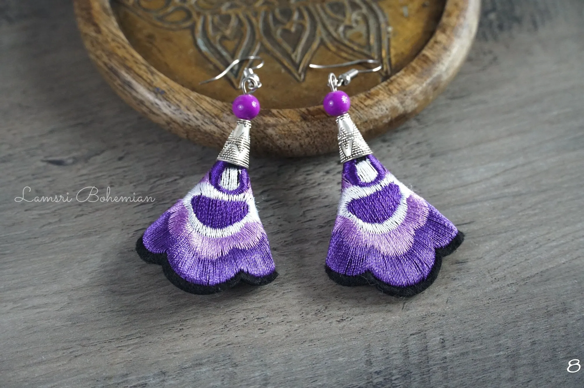 Royal Bloom Embroidered Earring