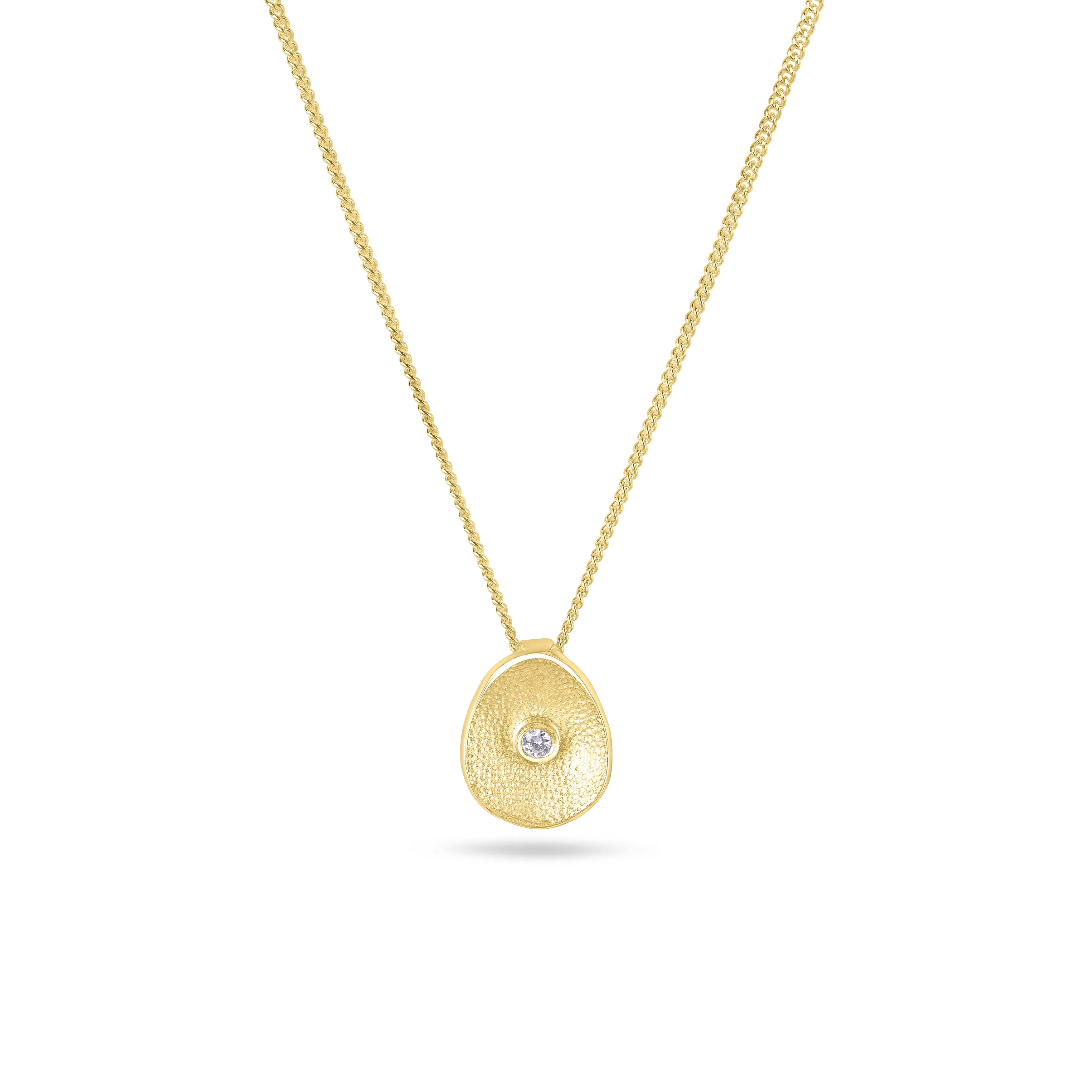 Sea Buttons April Birthstone Solid Gold Diamond Pendant