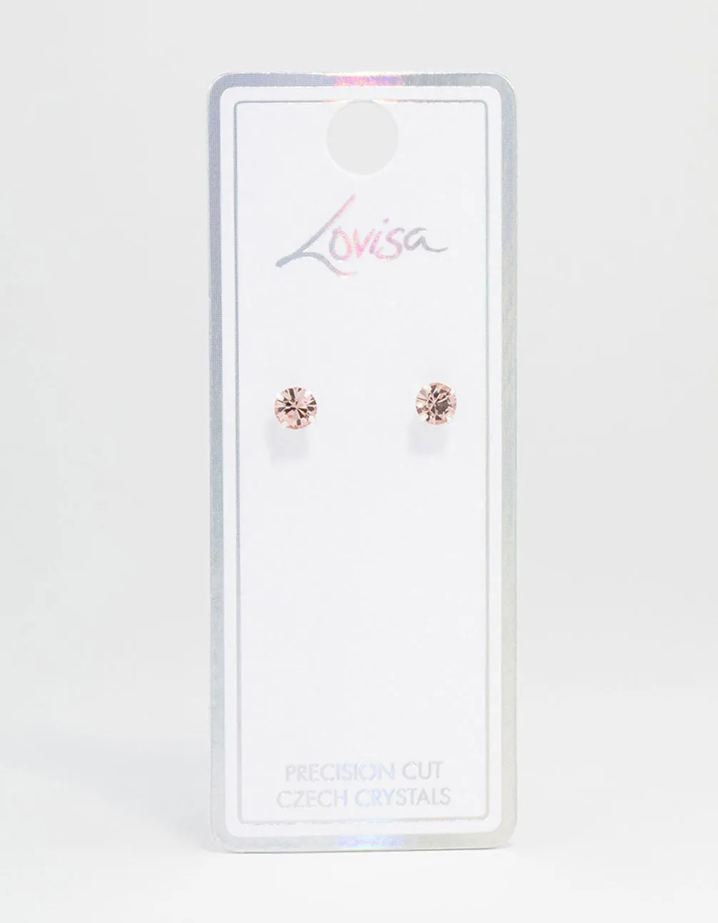 Silver Circular Bohemia Czech Crystal Stud Earrings 5 MM