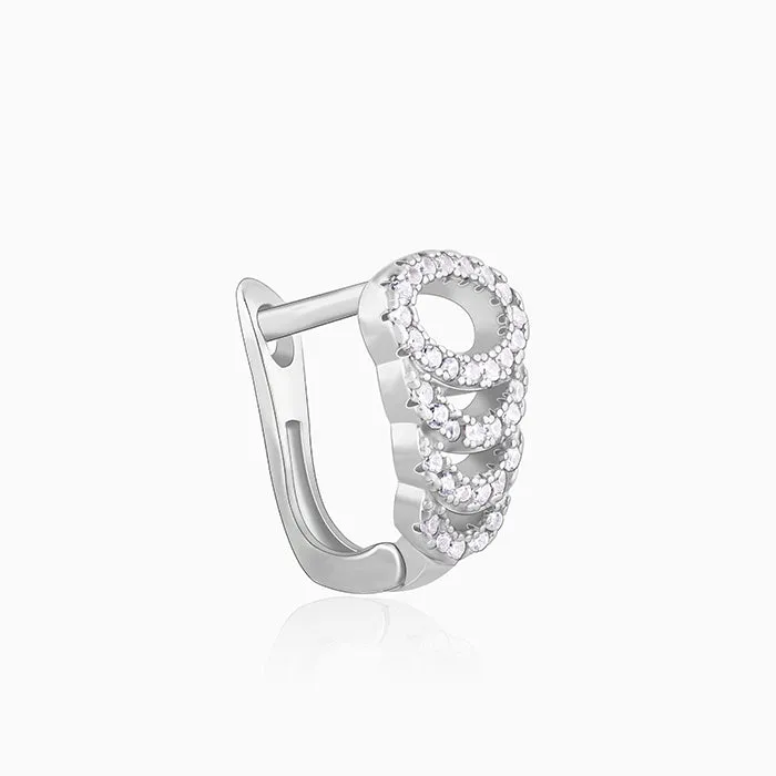 Silver Zircon Elegant Loop Earrings