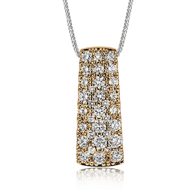 Simon-set Pendant Necklace in 18k Gold with Diamonds LP2379 WHITE 18K X