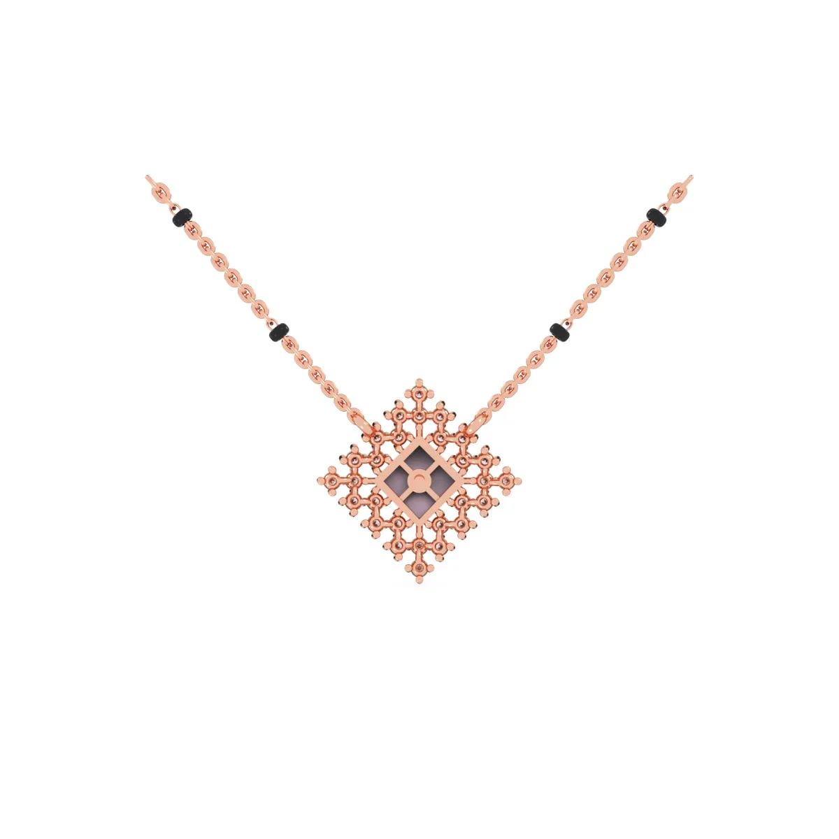 Sparkling Round Diamond Cluster Mangalsutra