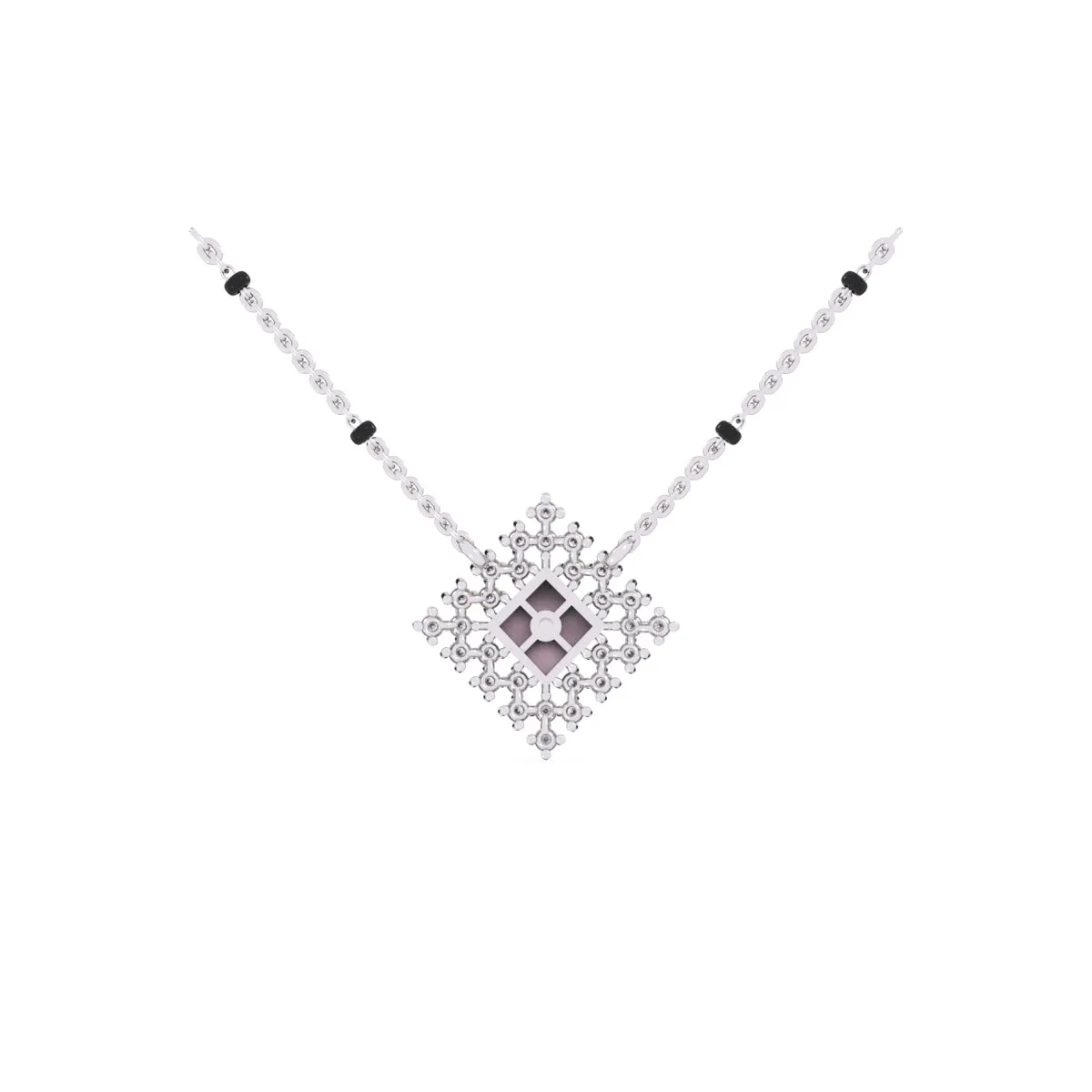 Sparkling Round Diamond Cluster Mangalsutra