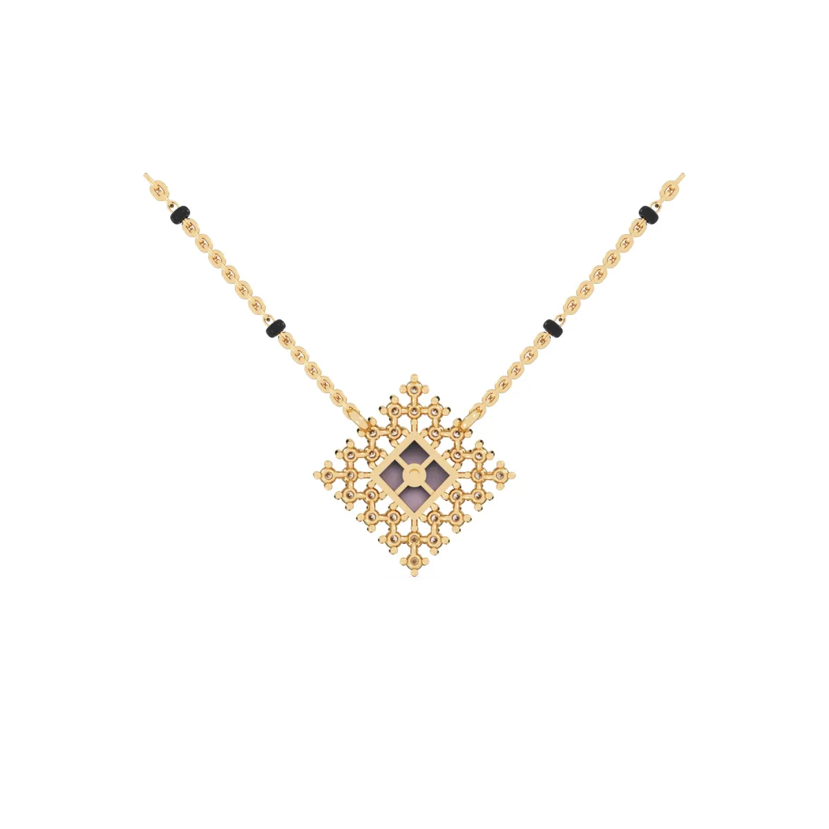 Sparkling Round Diamond Cluster Mangalsutra