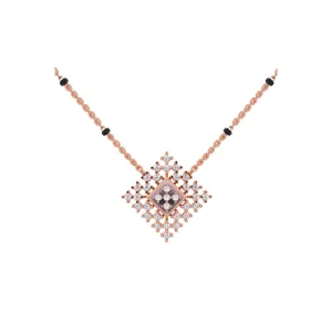 Sparkling Round Diamond Cluster Mangalsutra
