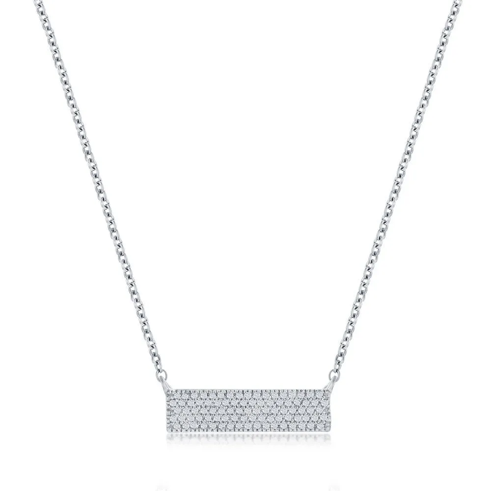 SS 0.16ctw Rectangle I/SI2 Diamond Pendant