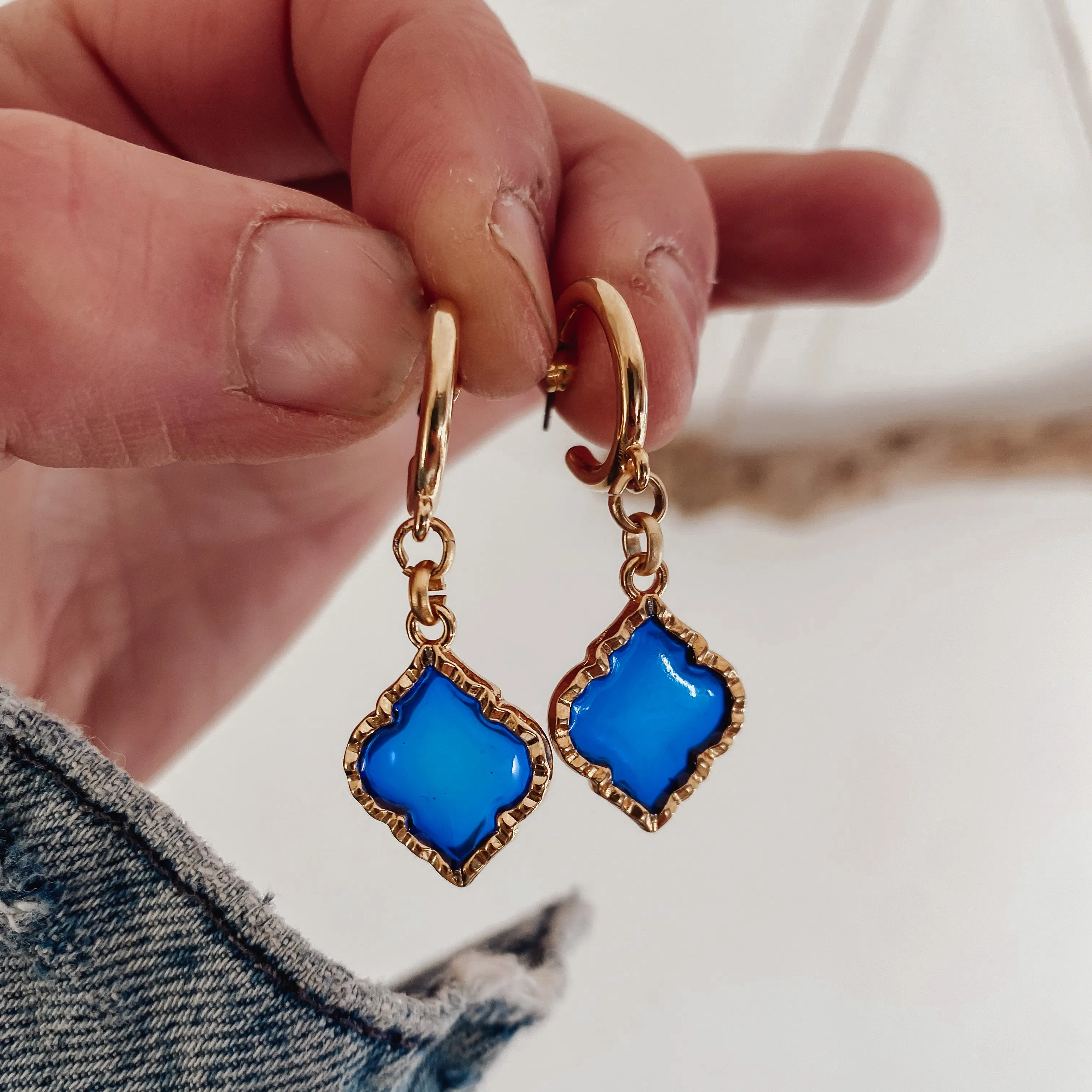 Stained Glass Hoop Earrings