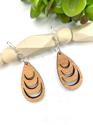 Statement Earrings, Art Nouveau, Art Deco Jewelry, Bohemian Wood Dangle Earrings, Best Friend Gift