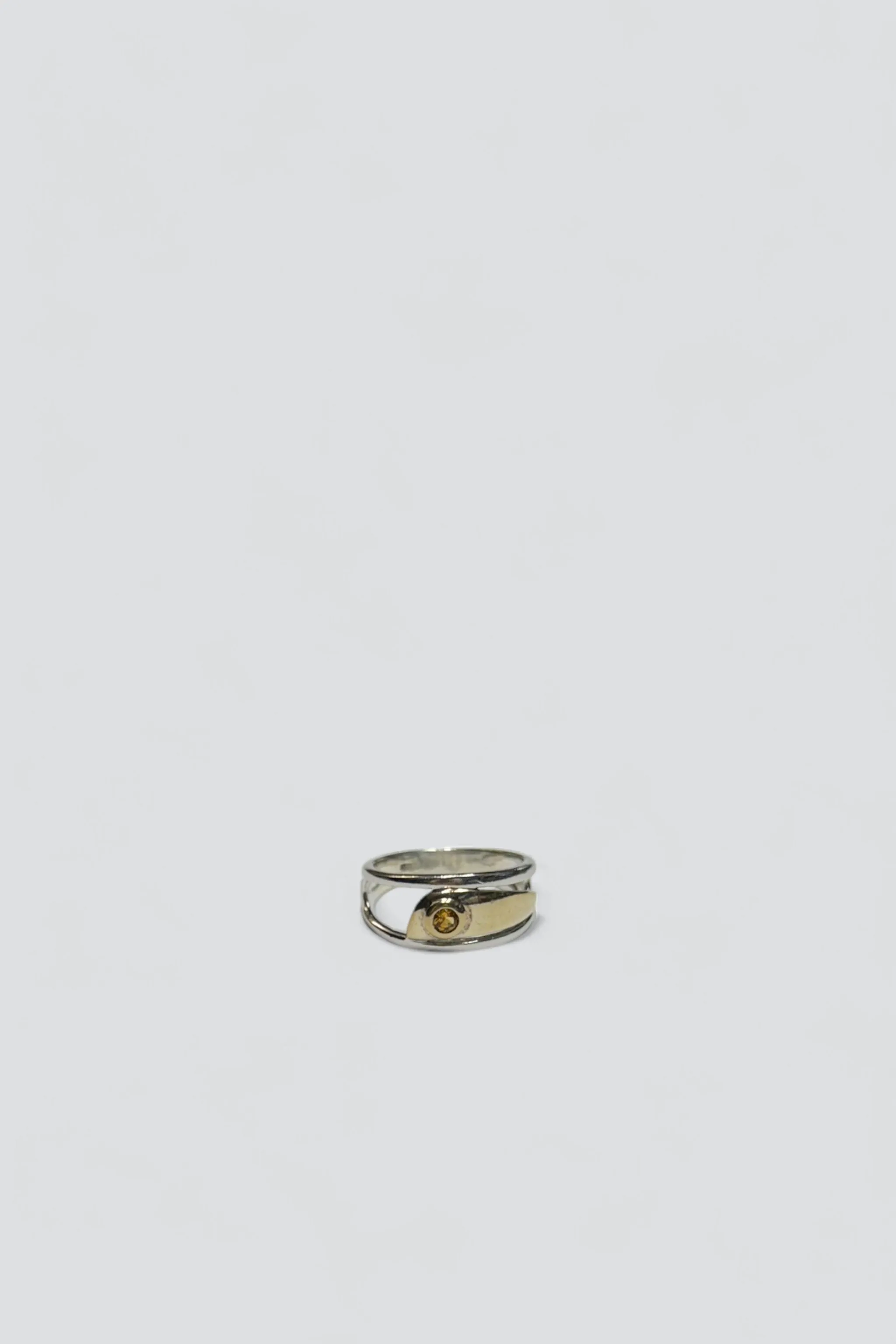 Sterling Silver Citrine Modern Ring