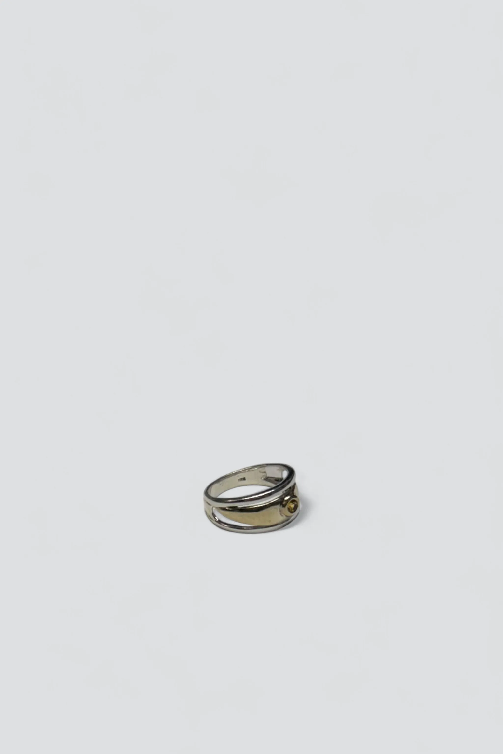Sterling Silver Citrine Modern Ring