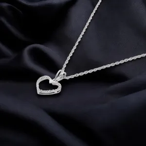 Sterling Silver Open Heart Pendant Necklace – A Timeless Emblem of Love | SKU : 0003579367, 0021424366, 0021424373