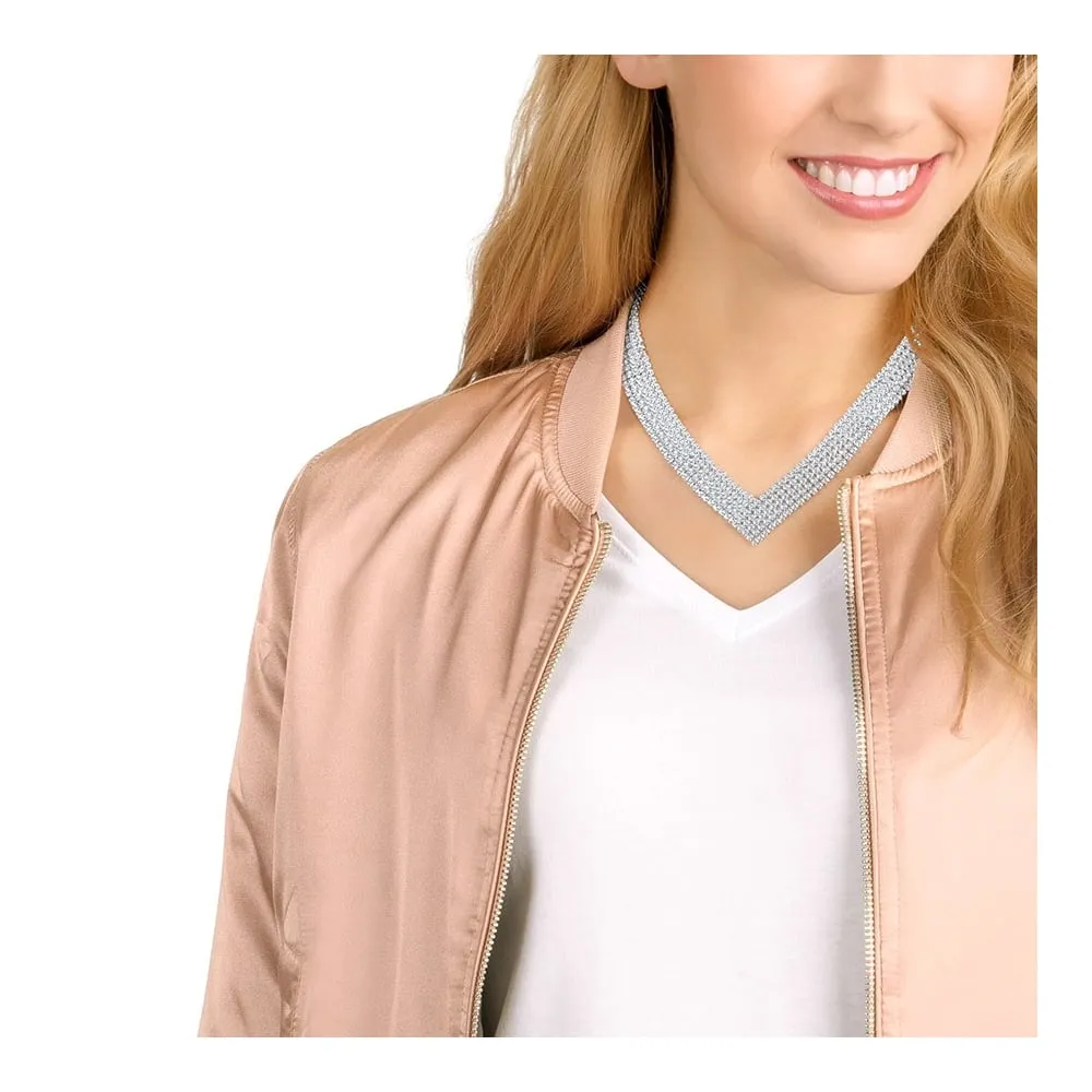 Swarovski FIT MESH Necklace, White, Palladium plated -5289715