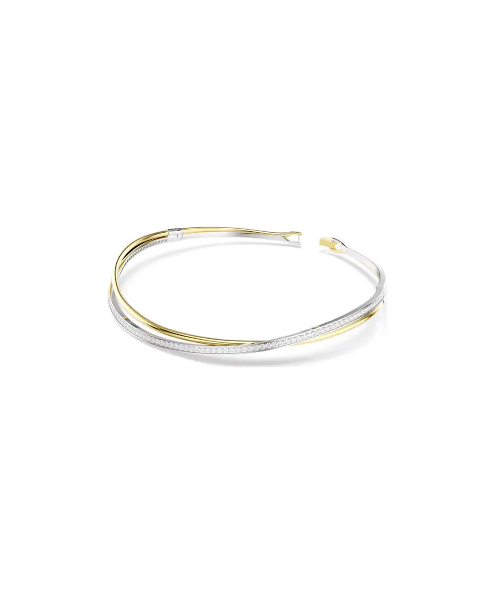 SWAROVSKI HYPERBOLA CHOKER, ROUND CUT, WHITE, MIXED METAL FINISH