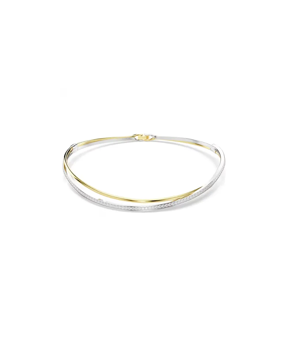 SWAROVSKI HYPERBOLA CHOKER, ROUND CUT, WHITE, MIXED METAL FINISH