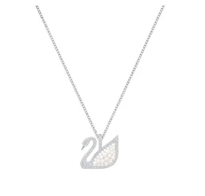 Swarovski ICONIC SWAN PENDANT, White, Rhodium Plated -5411791