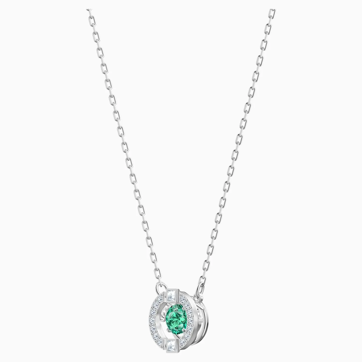 Swarovski Jewelry SPARKLING DANCE SET, Green, Rhodium -5516965