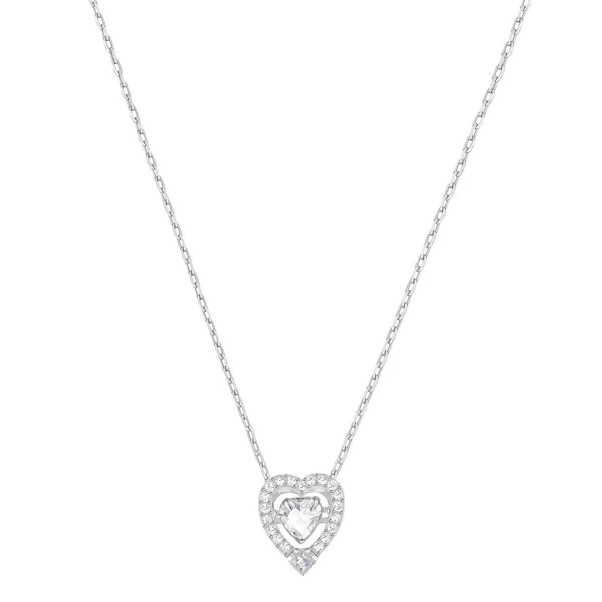 Swarovski SPARKLING DANCE HEART NECKLACE, Rhodium -5272365