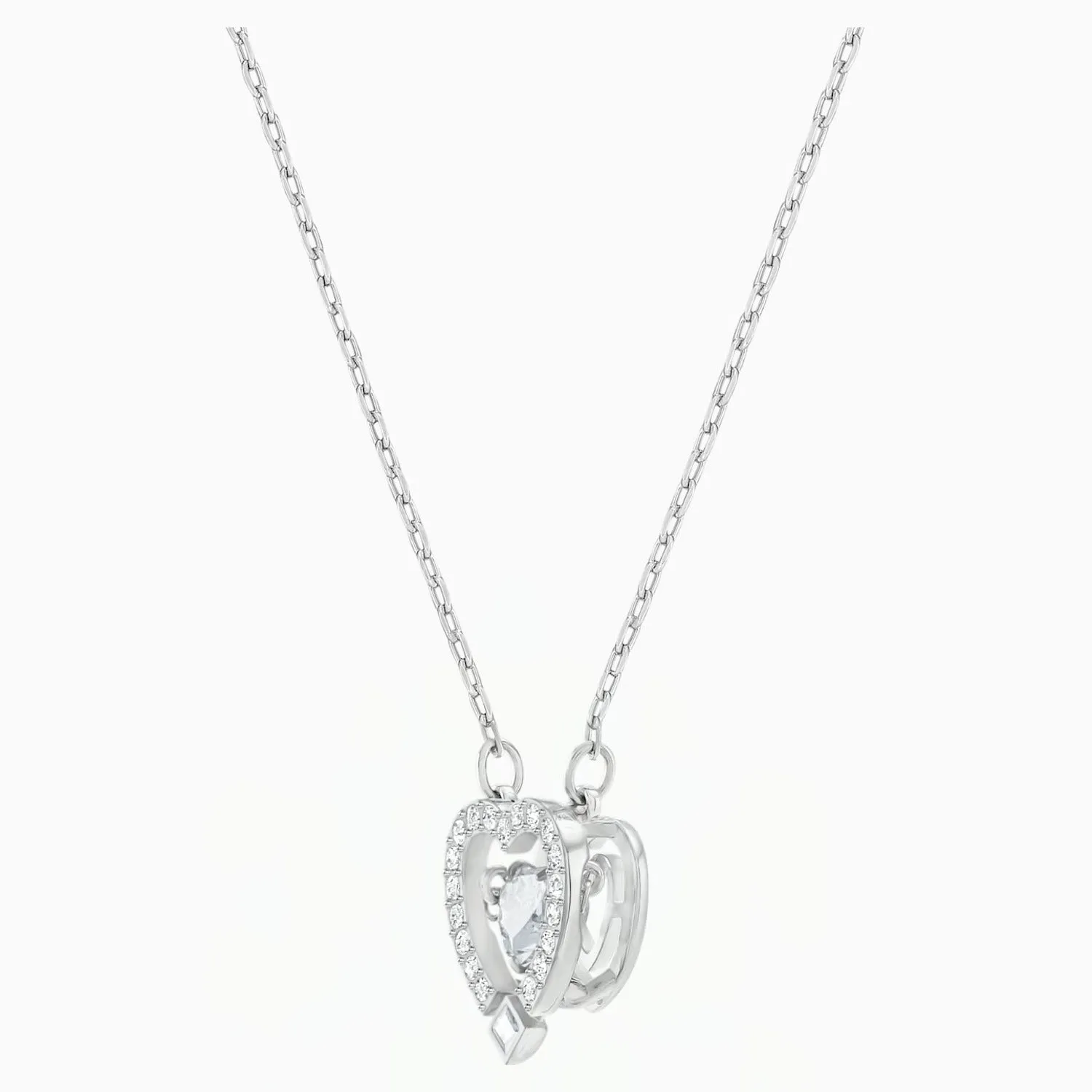 Swarovski SPARKLING DANCE HEART NECKLACE, Rhodium -5272365