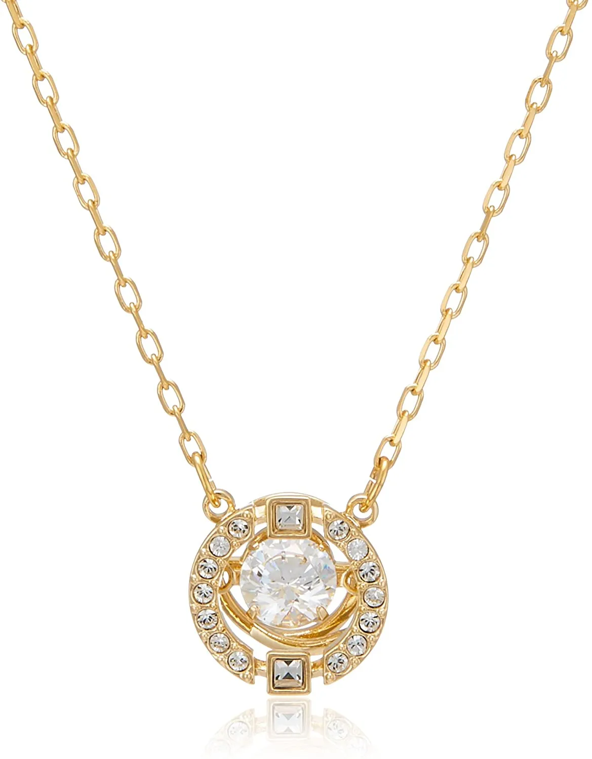 Swarovski SPARKLING DANCE ROUND NECKLACE, White, Gold Tone -5284186