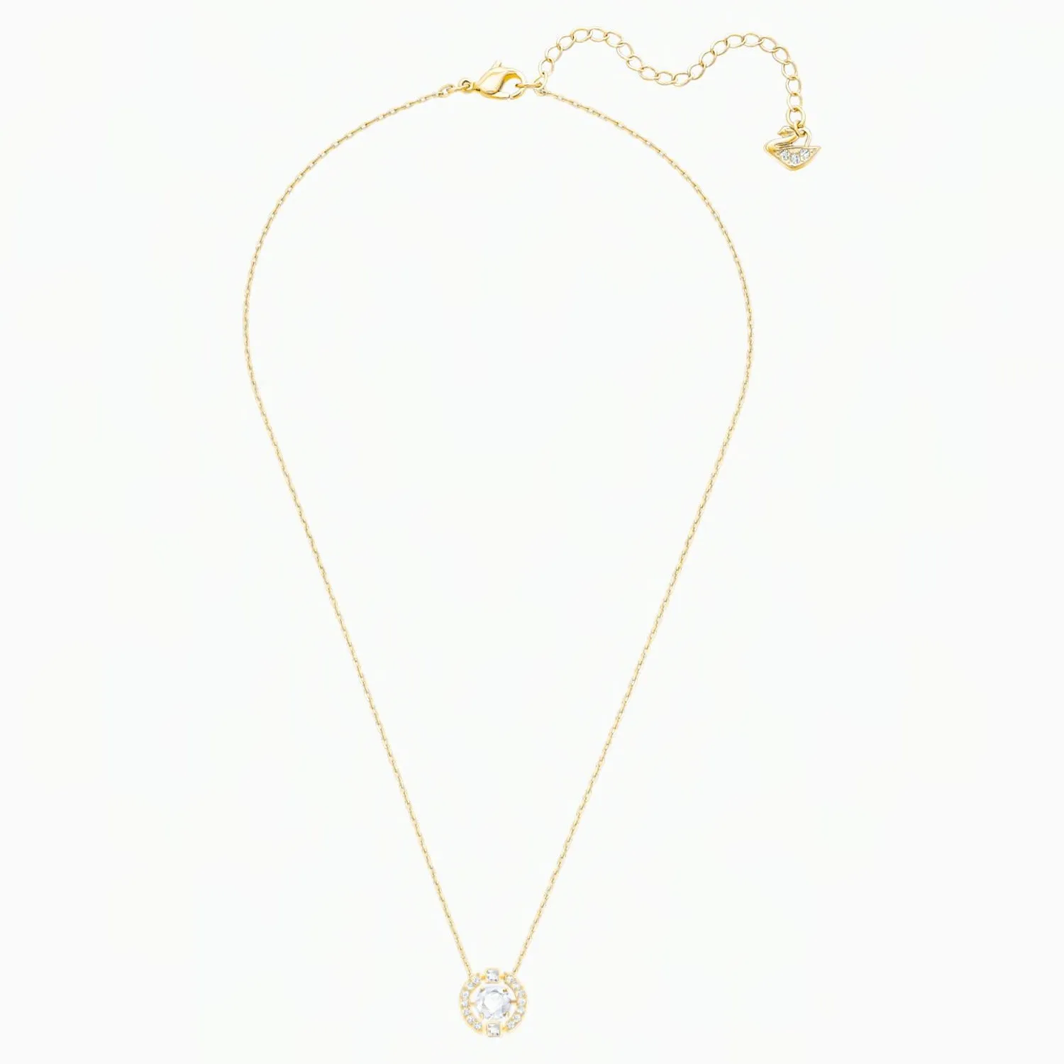 Swarovski SPARKLING DANCE ROUND NECKLACE, White, Gold Tone -5284186