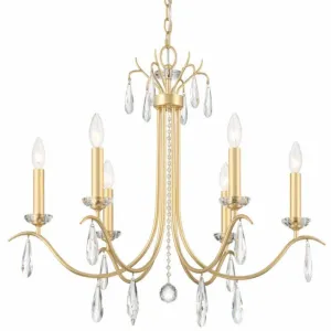 Swooping Gold and Crystal Chandelier