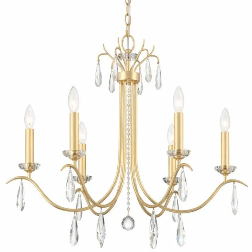 Swooping Gold and Crystal Chandelier