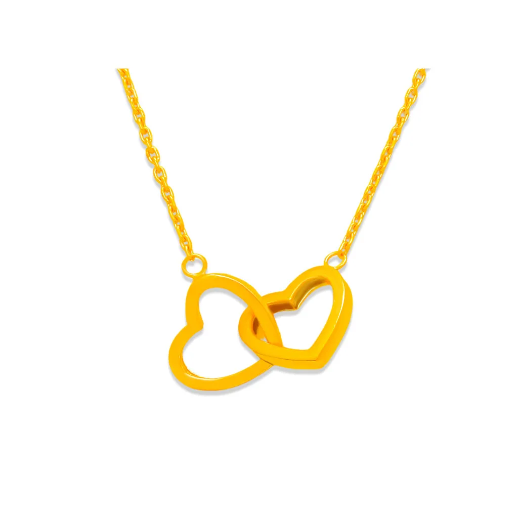 TAKA Jewellery 916 Gold Necklace Double Hearts