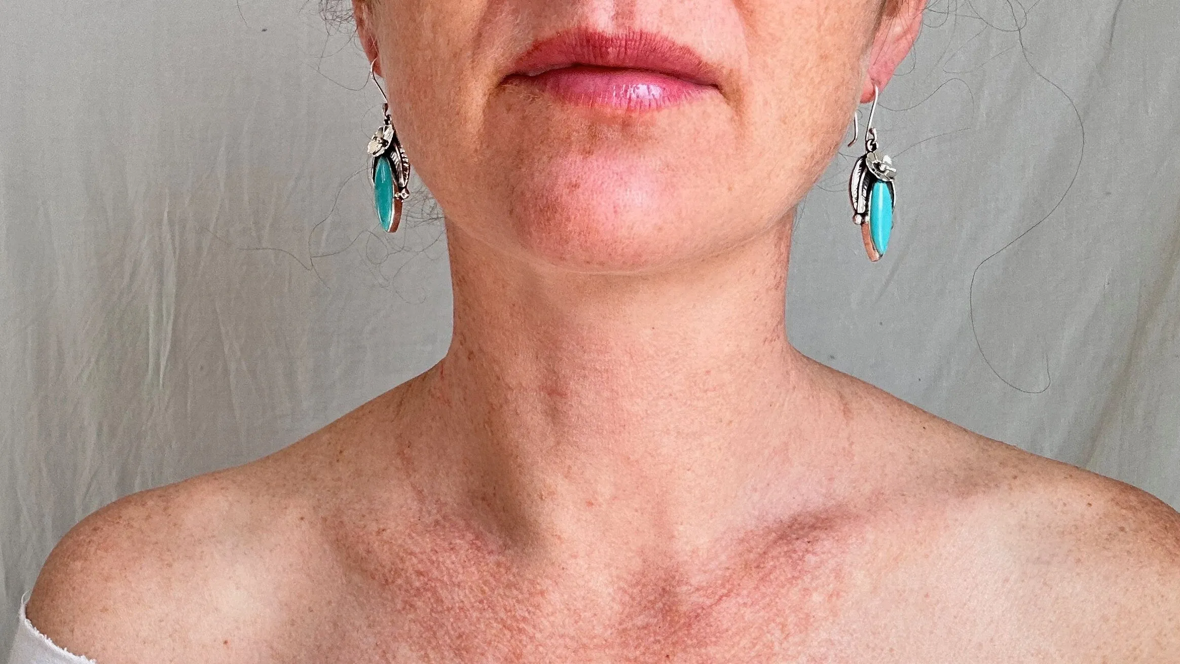 Taxco Turquoise Earrings. Sterling Silver. Mexico. 0817