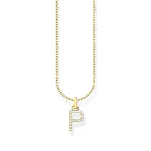 THOMAS SABO Necklace with letter pendant P and white zirconia - gold