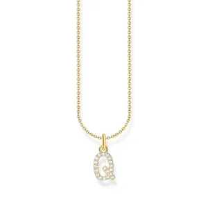 THOMAS SABO Necklace with letter pendant Q and white zirconia - gold