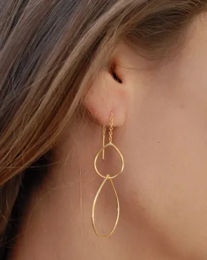 Threader Earrings ~18k Gold Vermeil ~ ME023