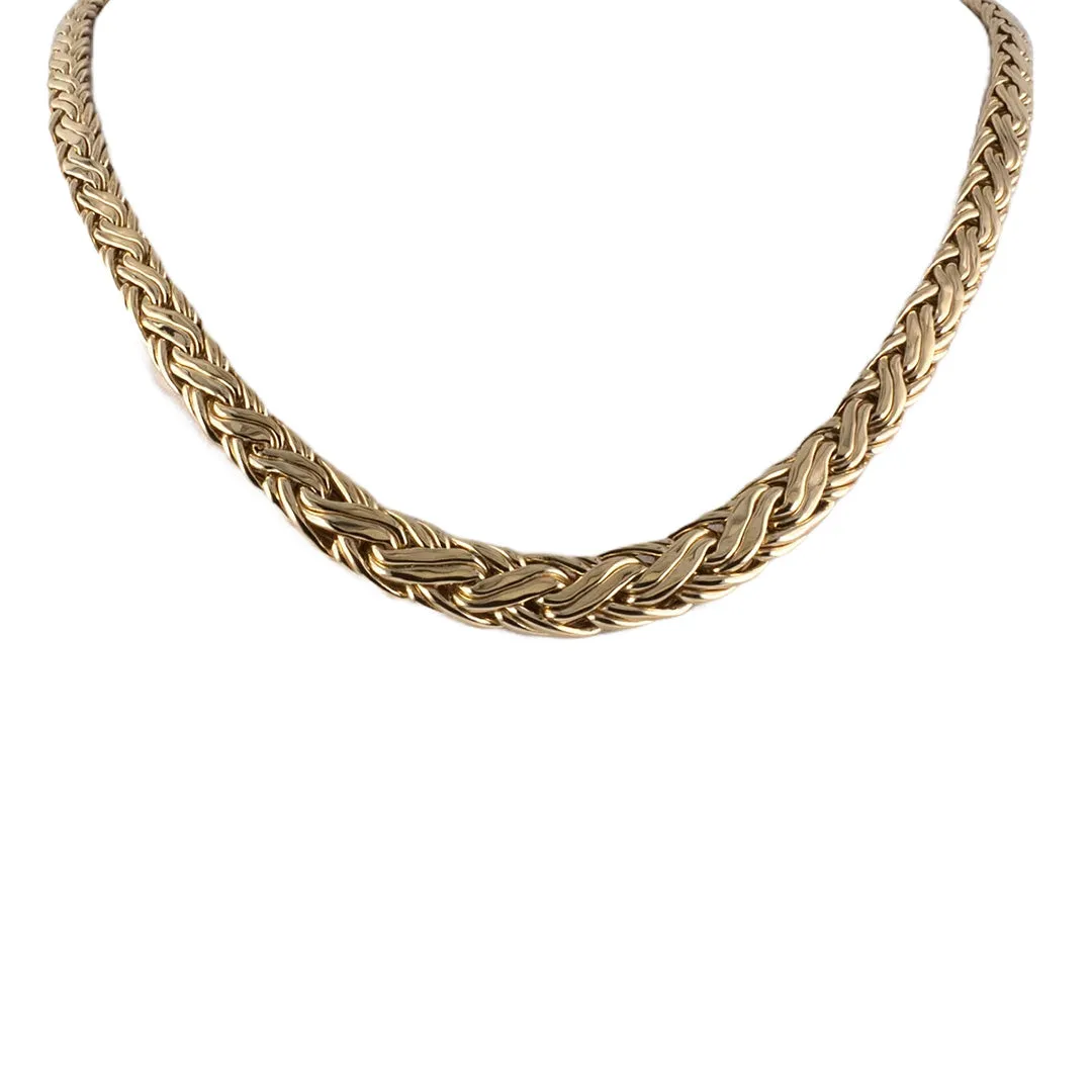Tiffany Hollow Woven Gold Tapered Necklace