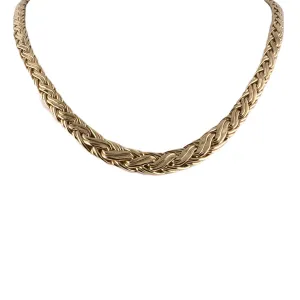 Tiffany Hollow Woven Gold Tapered Necklace