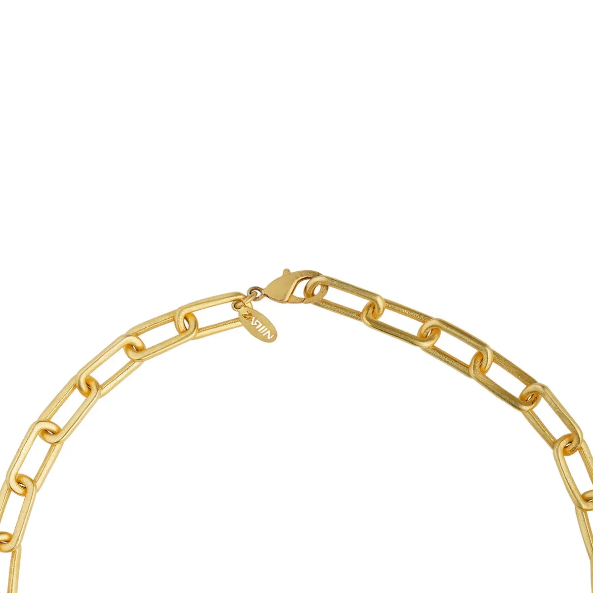 Tigris Charm Tiger Link Necklace with Black Onyx