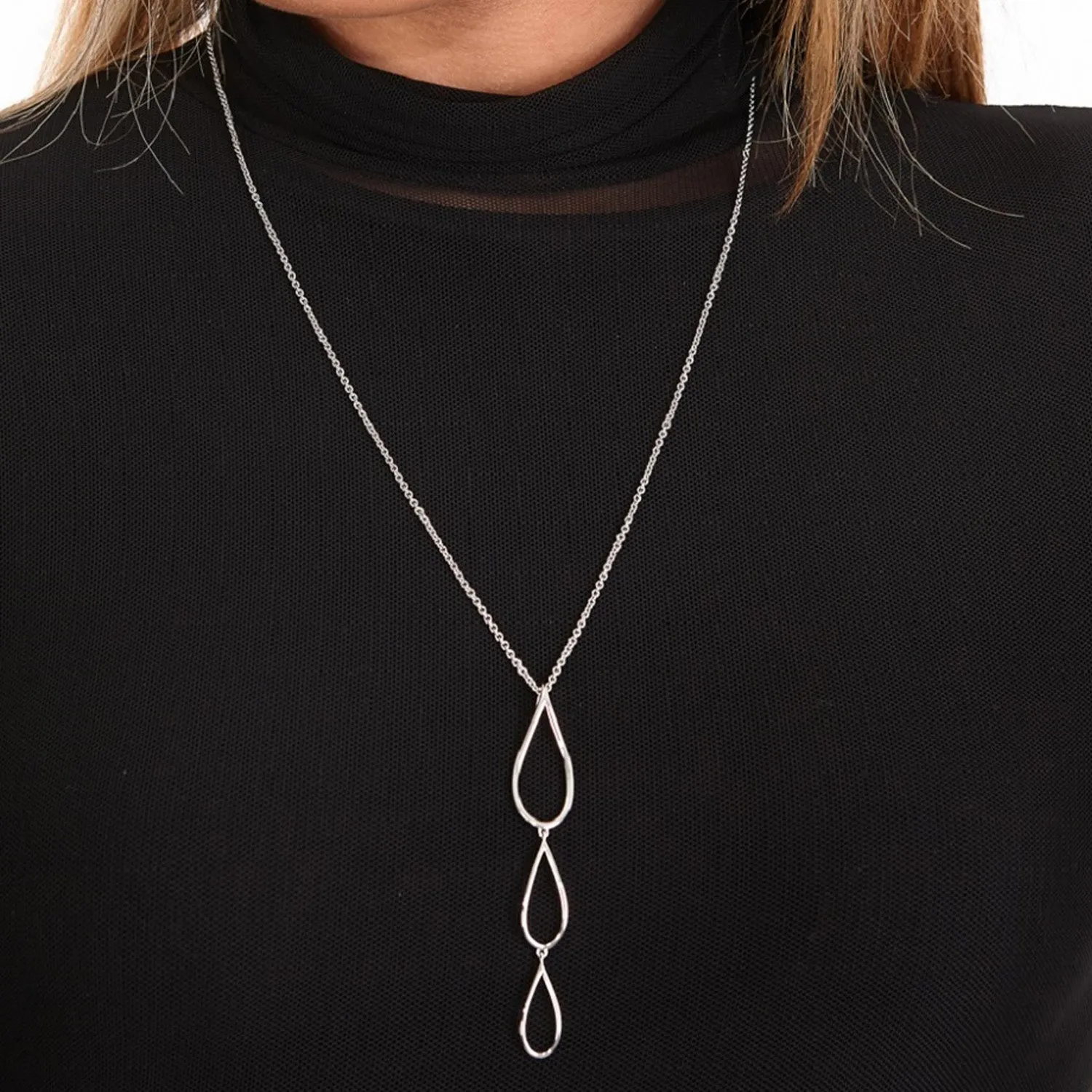 Tri Petal Long Pendant