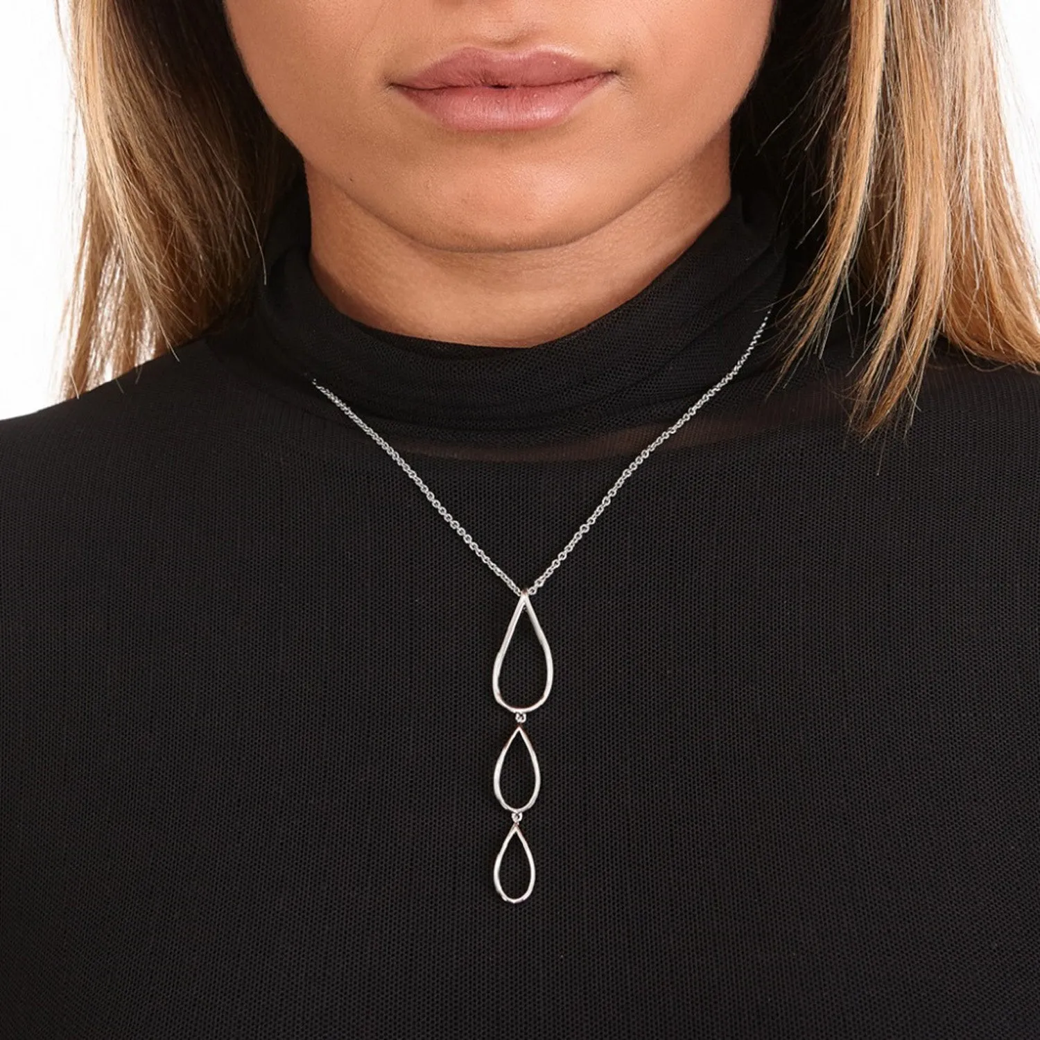 Tri Petal Long Pendant
