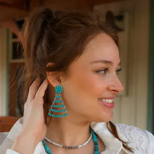 Turq Layered Bar Earring