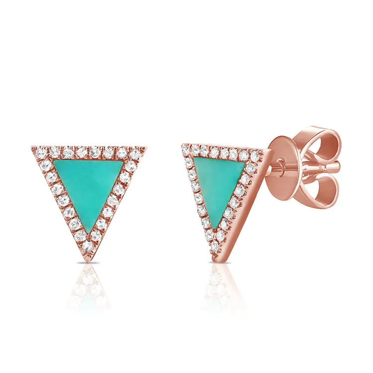 Turquoise Triangle Earrings