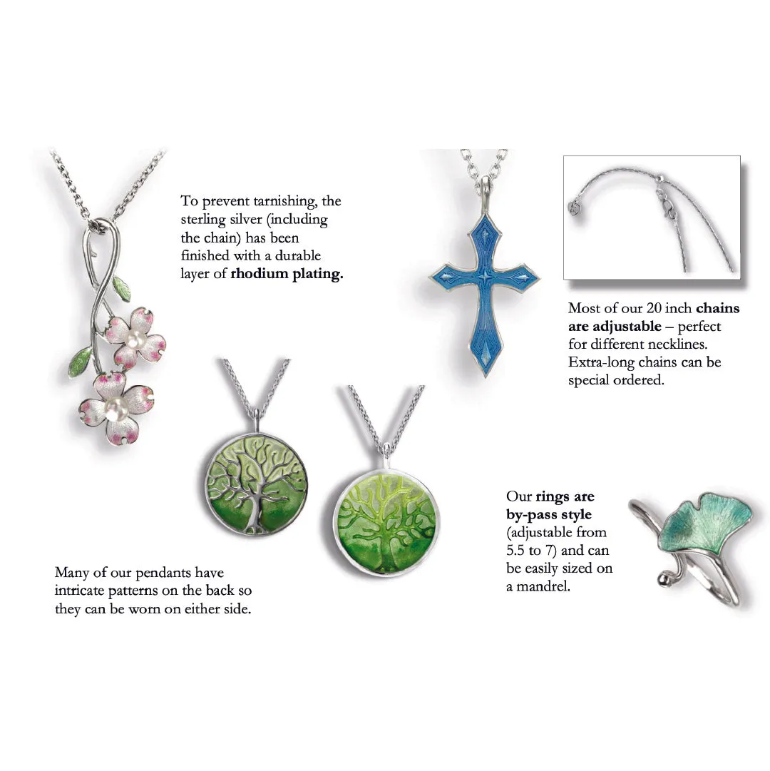 Twin Dolphins Rhodium Plated Eternal Water Chain Pendants