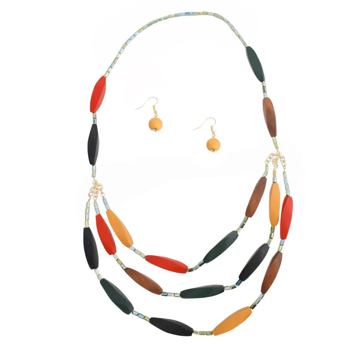 Unleash Your Bohemian Flair with the Multicolor Beaded Necklace Set